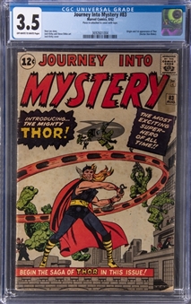 1962 Marvel Comics "Journey Into Mystery" #83 (First Appearance of Thor) - CGC 3.5 Off-White to White Pages